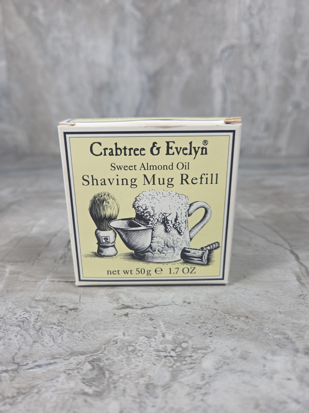 Crabtree & Evelyn Sweet Almond Oil Shaving Mug Refill Soap 1.7 oz Vintage 1986
