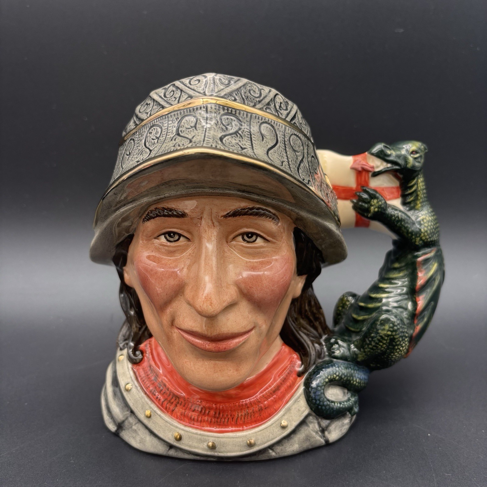 ROYAL DOULTON Character Jug ST. GEORGE Large D7129 Limited Edition 1998 & COA ROYAL DOULTON Character Jug ST. GEORGE Large D7129 Limited Edition 1998 & COA