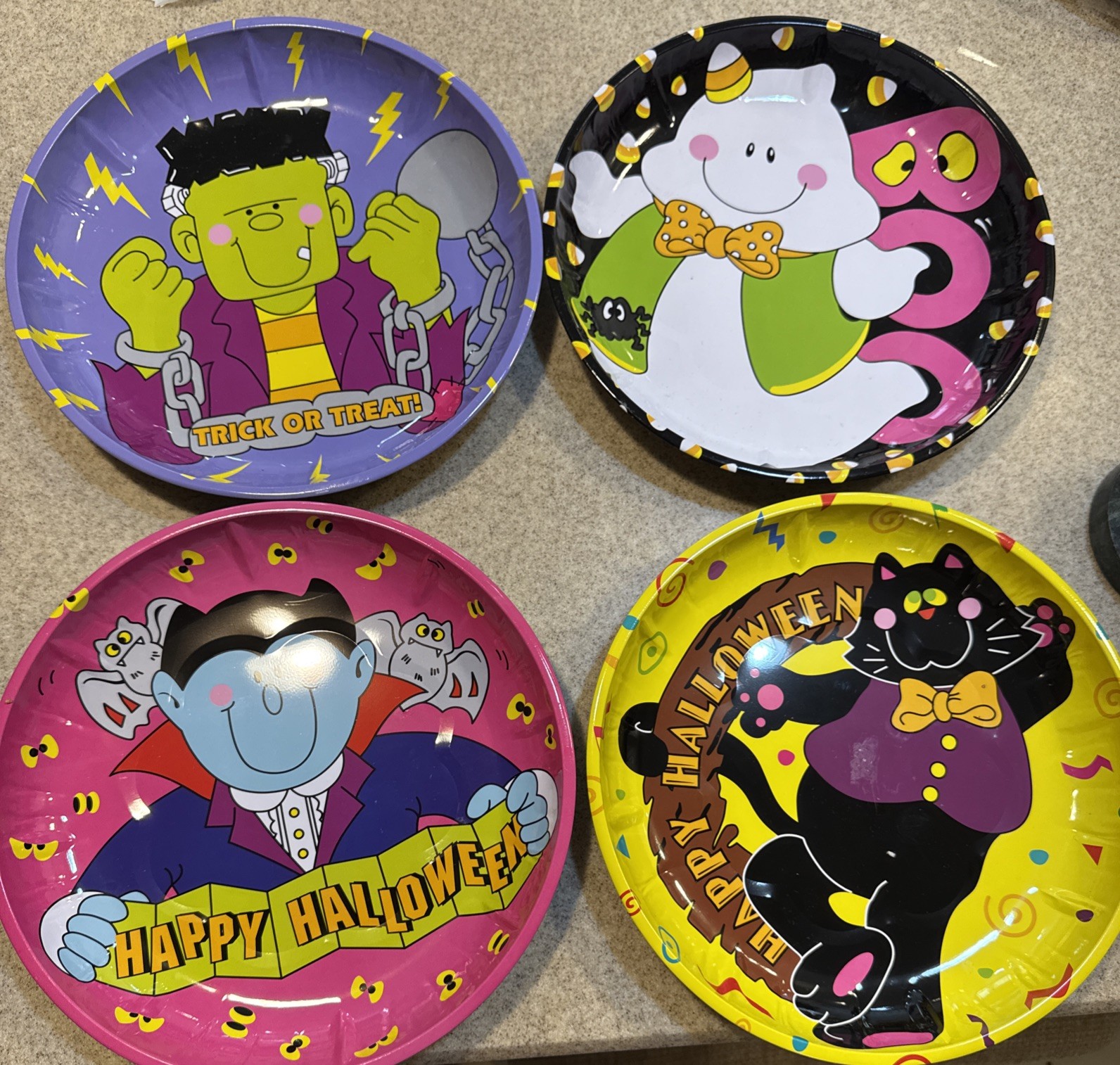 Vtg 90s Halloween Tin Trays Set of 4 Midwestern Home Retro Vtg 90s Halloween Tin Trays Set of 4 Midwestern Home Retro