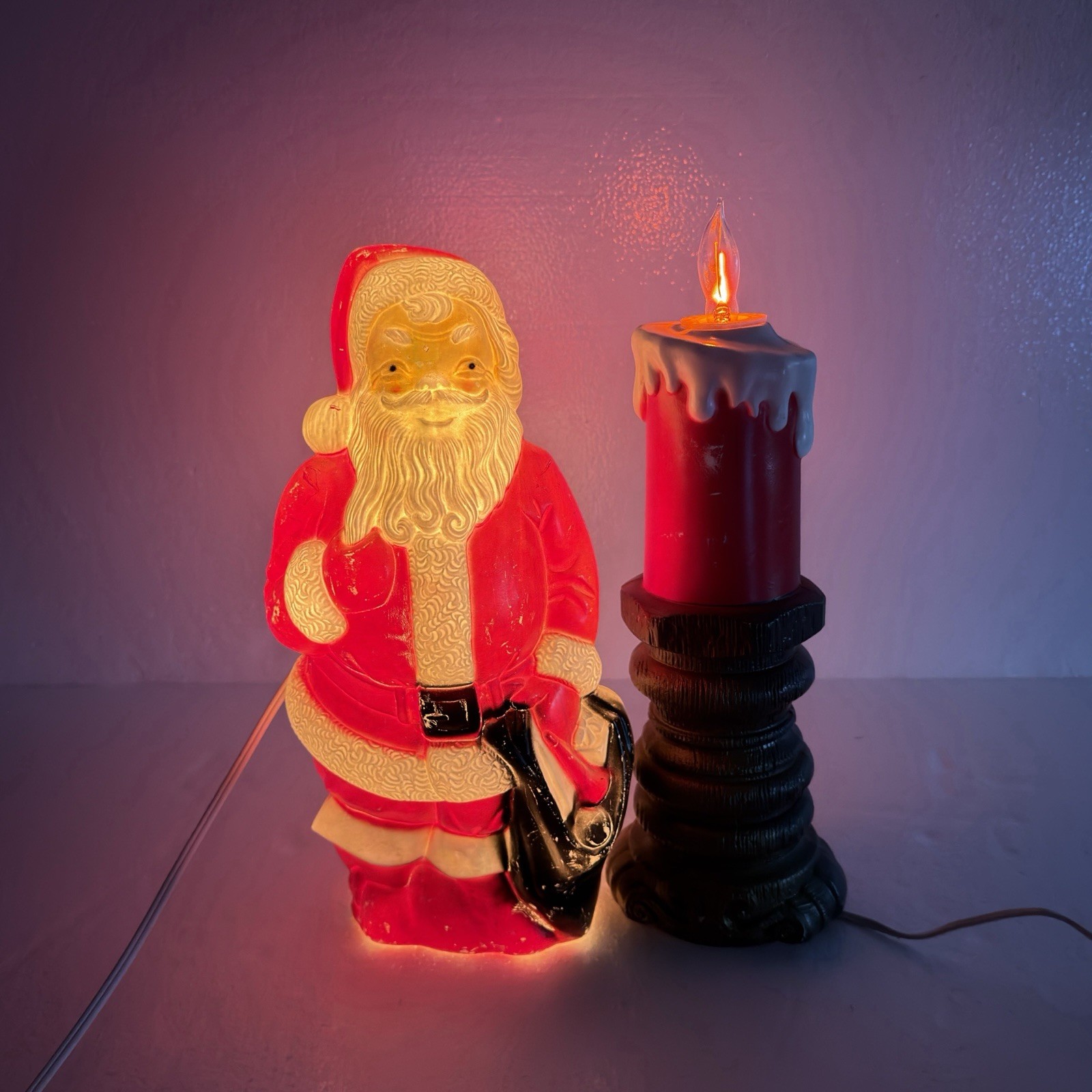 VTG 1968 Empire Santa Blow Mold Tabletop W/ Candle Light Up 13 VTG 1968 Empire Santa Blow Mold Tabletop W/ Candle Light Up 13