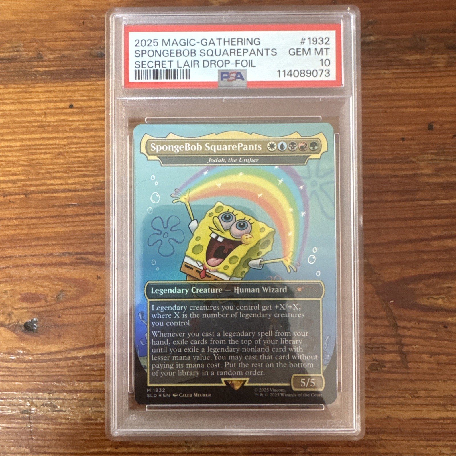2025 MTG SPONGEBOB SQUAREPANTS SECRET LAIR SPONGEBOB DROP FOIL #1932 PSA 10 2025 MTG SPONGEBOB SQUAREPANTS SECRET LAIR SPONGEBOB DROP FOIL #1932 PSA 10