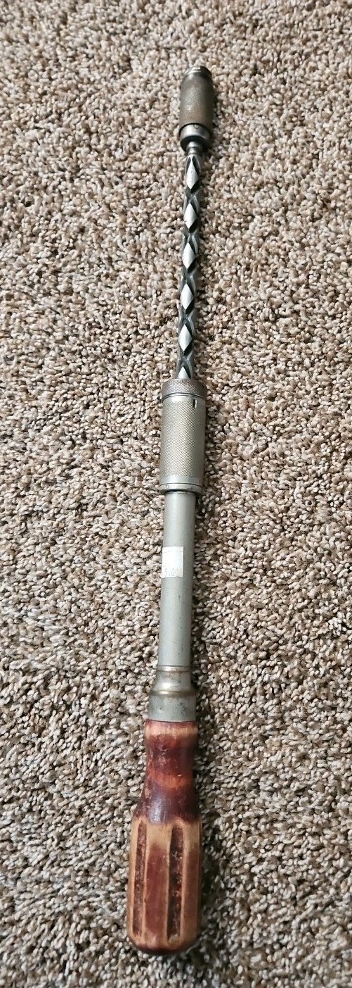 Vintage Craftsman Push Drill Yankee Style Spiral Hand Drill – Wood Handle USA