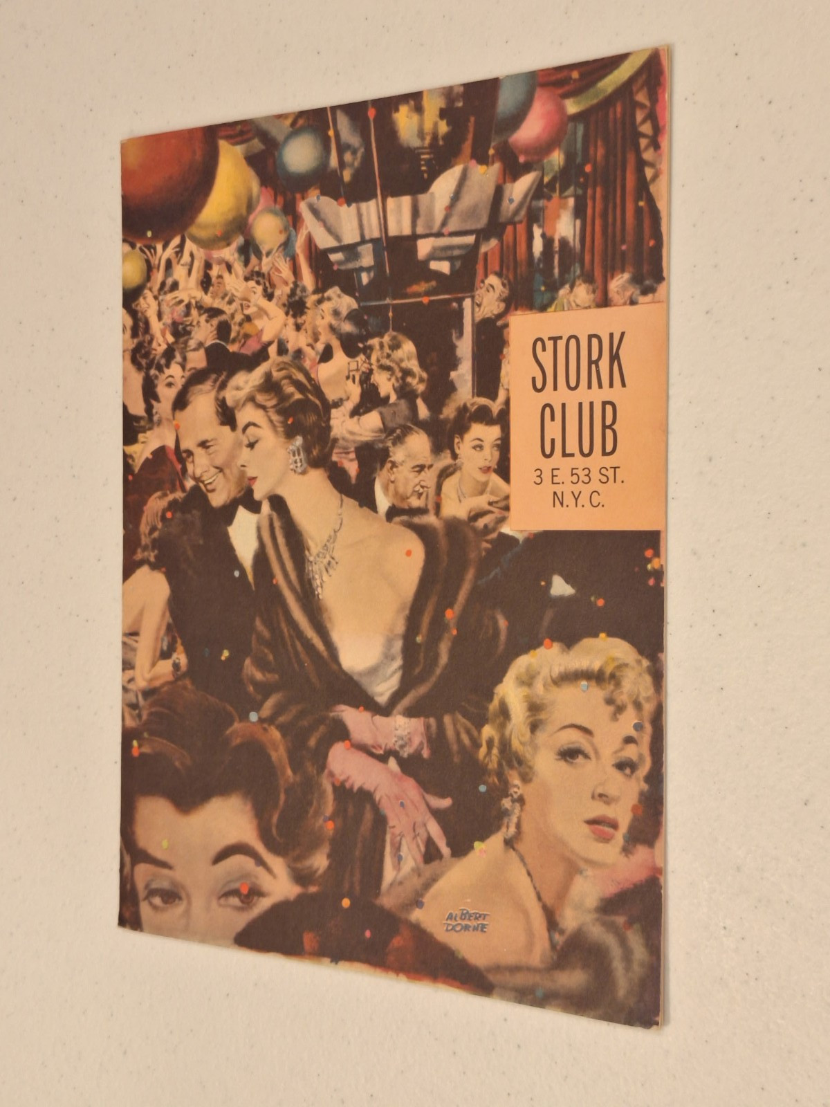 Vintage 1950s Stork Club NYC Restaurant Menu Albert Dorne Cover Art Sept 1957