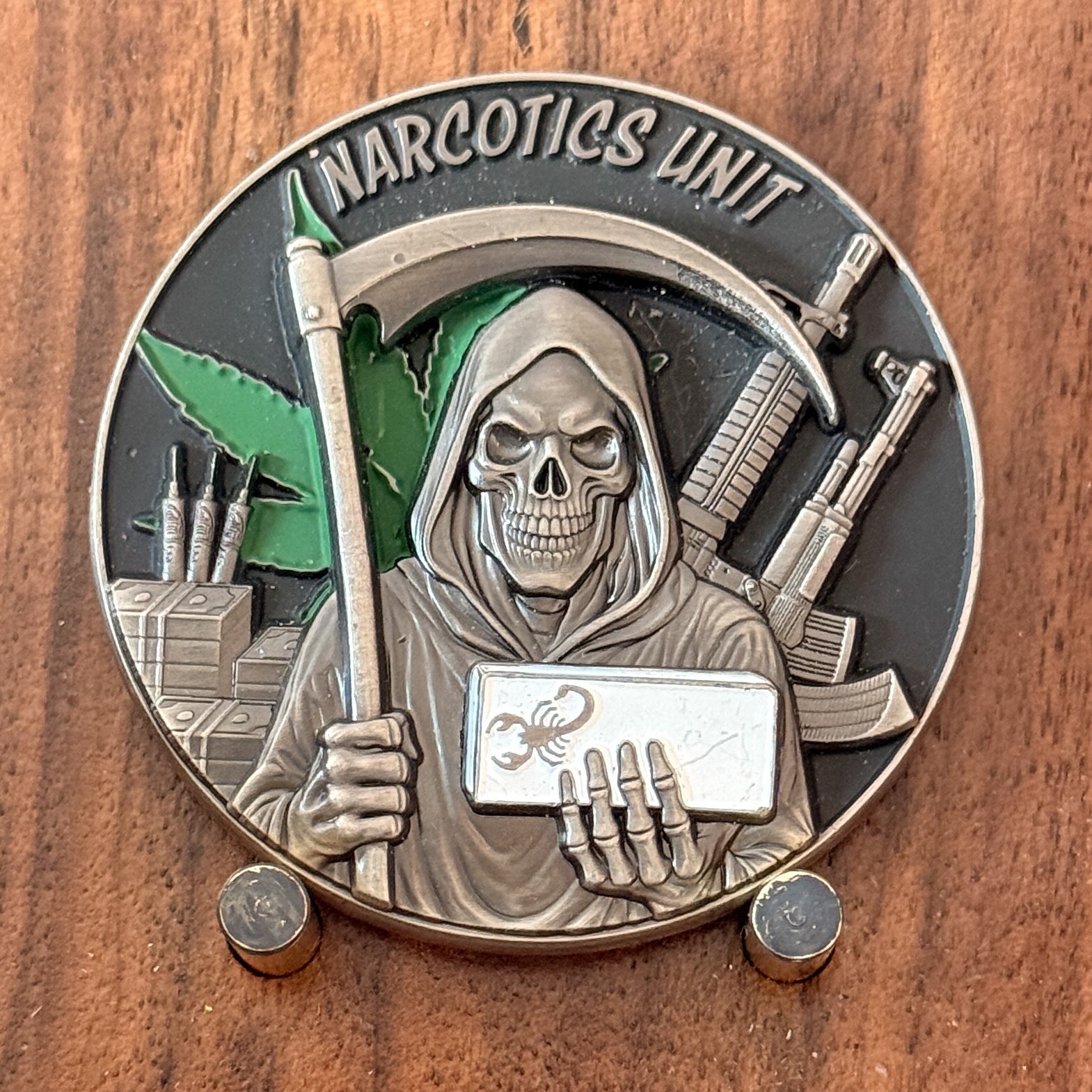 Mooresville PD Narcotics Unit Grim Reaper Rat Police Challenge Coin  1#47