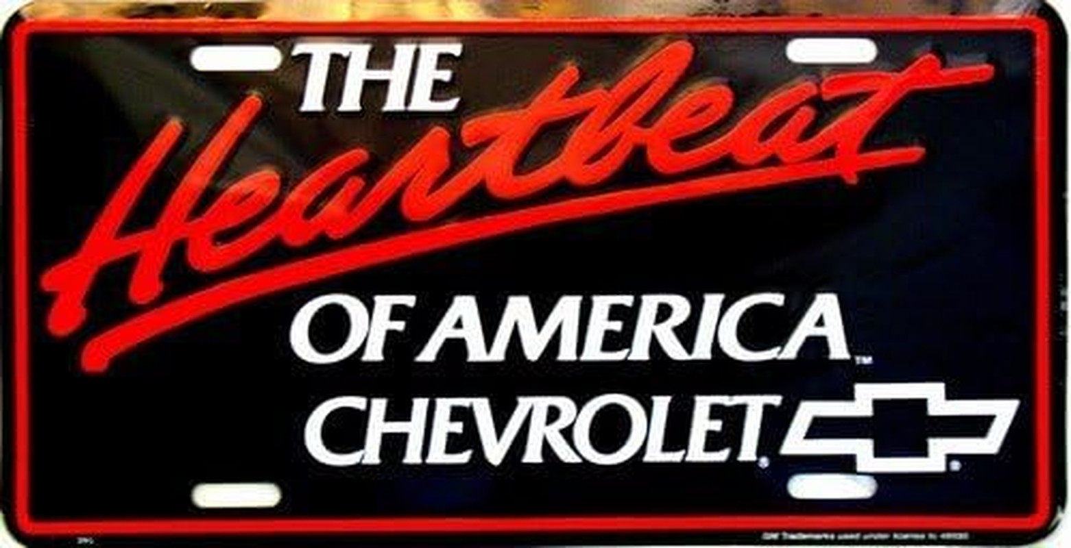 The Heartbeat Of America Embossed Metal License Plate Sign Chevrolet