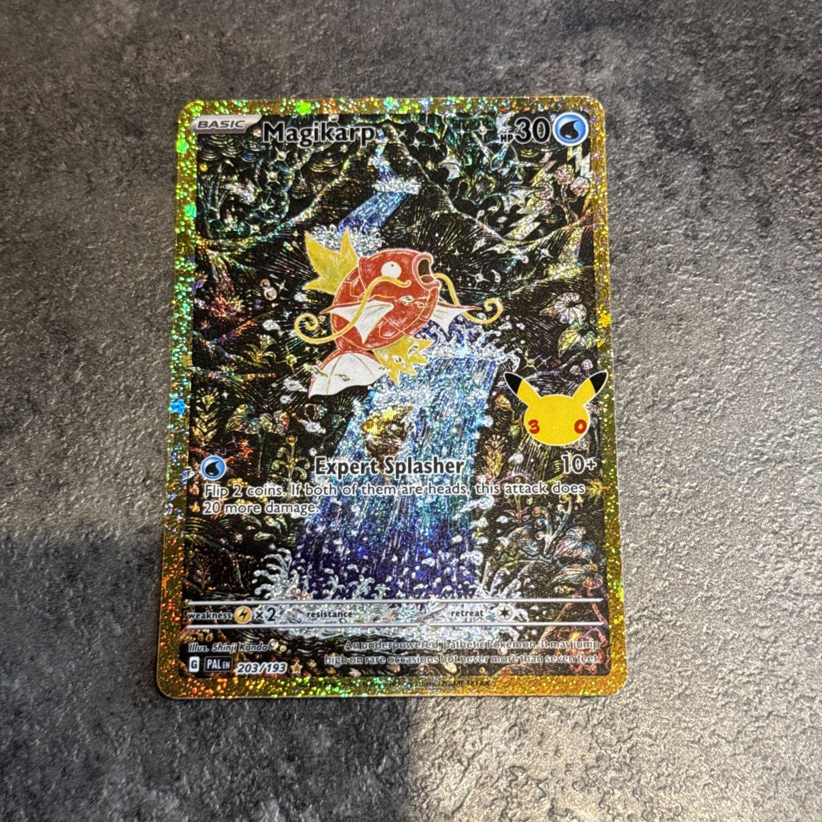 Magikarp 203/193 30th Celebration Illustration Rare Full Art Holo Pokémon TCG Magikarp 203/193 30th Celebration Illustration Rare Full Art Holo Pokémon TCG