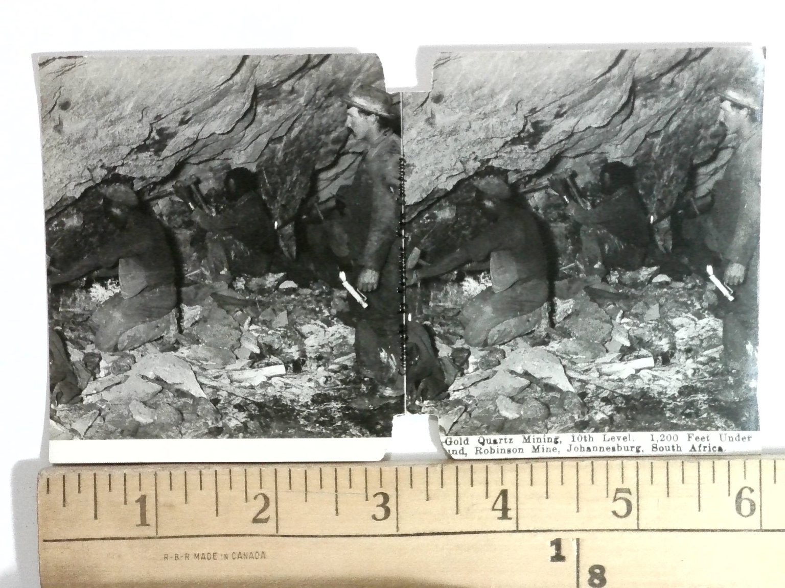 Gold Quartz Mining Stereoview Robinson Mine Johannesburg South Africa 1900s Gold Quartz Mining Stereoview Robinson Mine Johannesburg South Africa 1900s