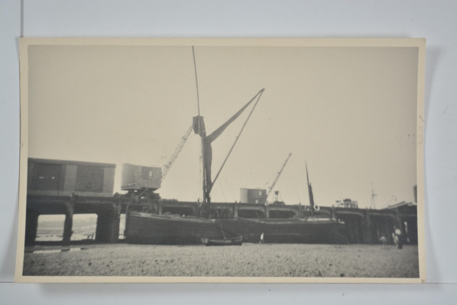 Thames Sailing Barges Quay Cranes Ashingdon Essex VTG Photo
