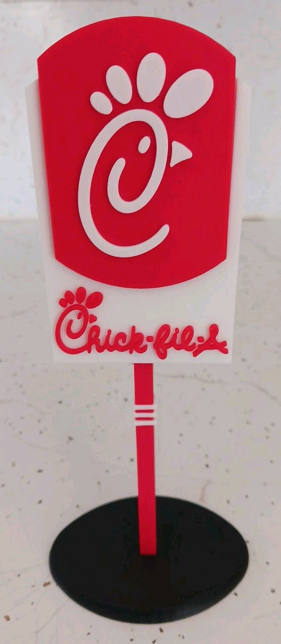 Chick-Fil-A Restaurant Drive Thru Miniature Sign. 3d Printed. 7.5\
