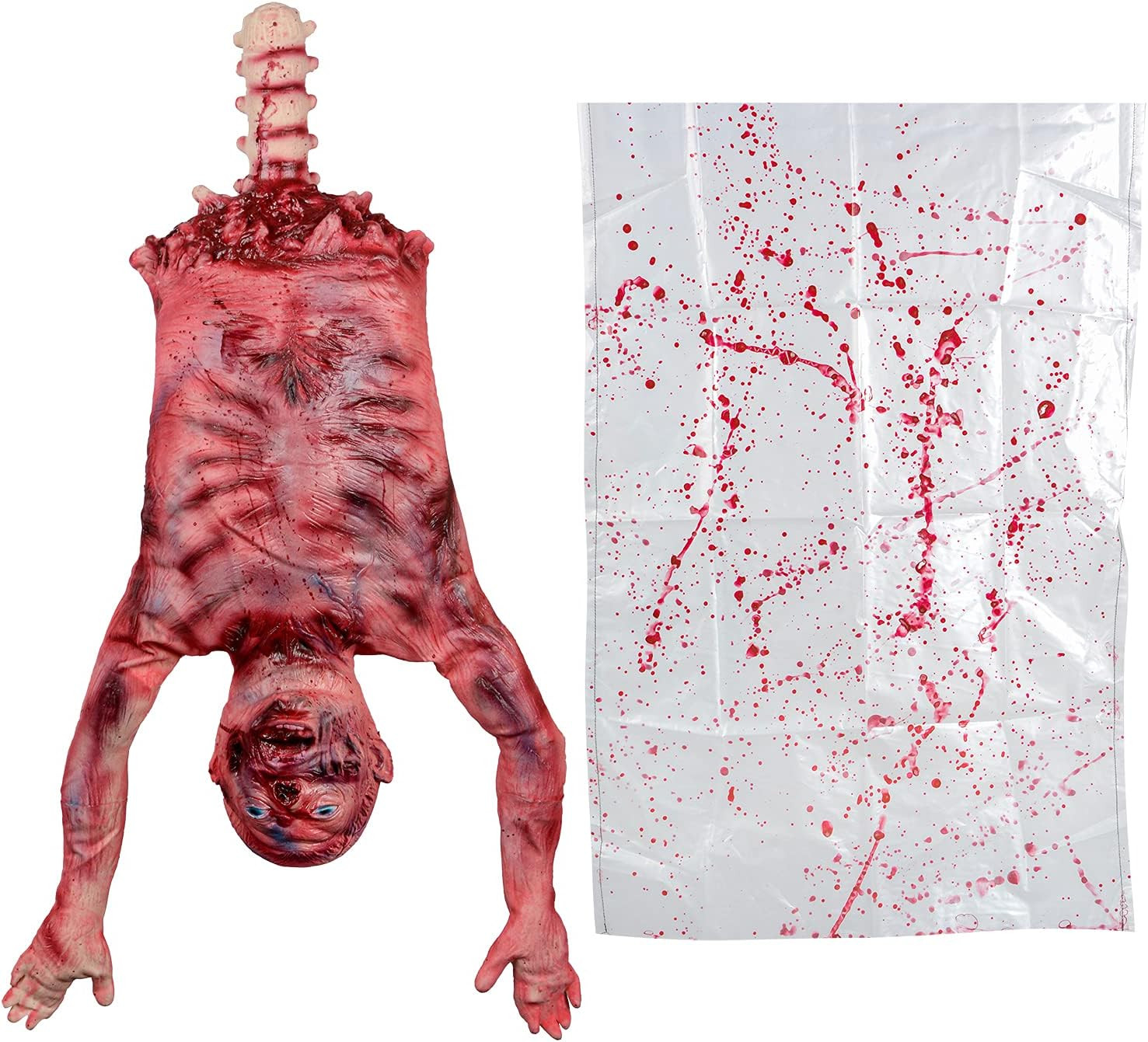 Halloween Bloody Half Body, 29 Inch Latex Skinned Half Body with Hanging Bag for Halloween Bloody Half Body, 29 Inch Latex Skinned Half Body with Hanging Bag for