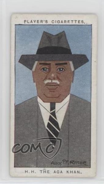 1926 Player\'s Straight Line Caricatures Tobacco HH The Aga Khan #1 1md