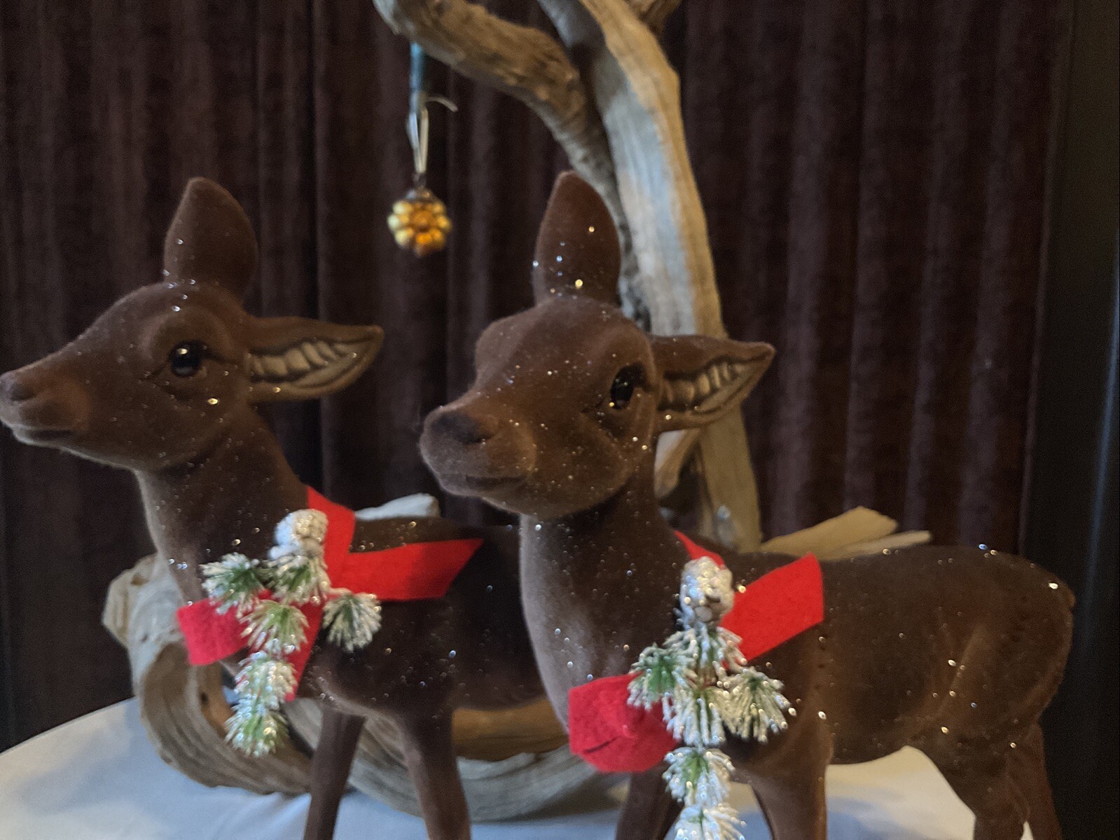 SUPER RARE Adorable Christmas Reindeer by Inscha Deko Handwerk Germany Set 2 19”