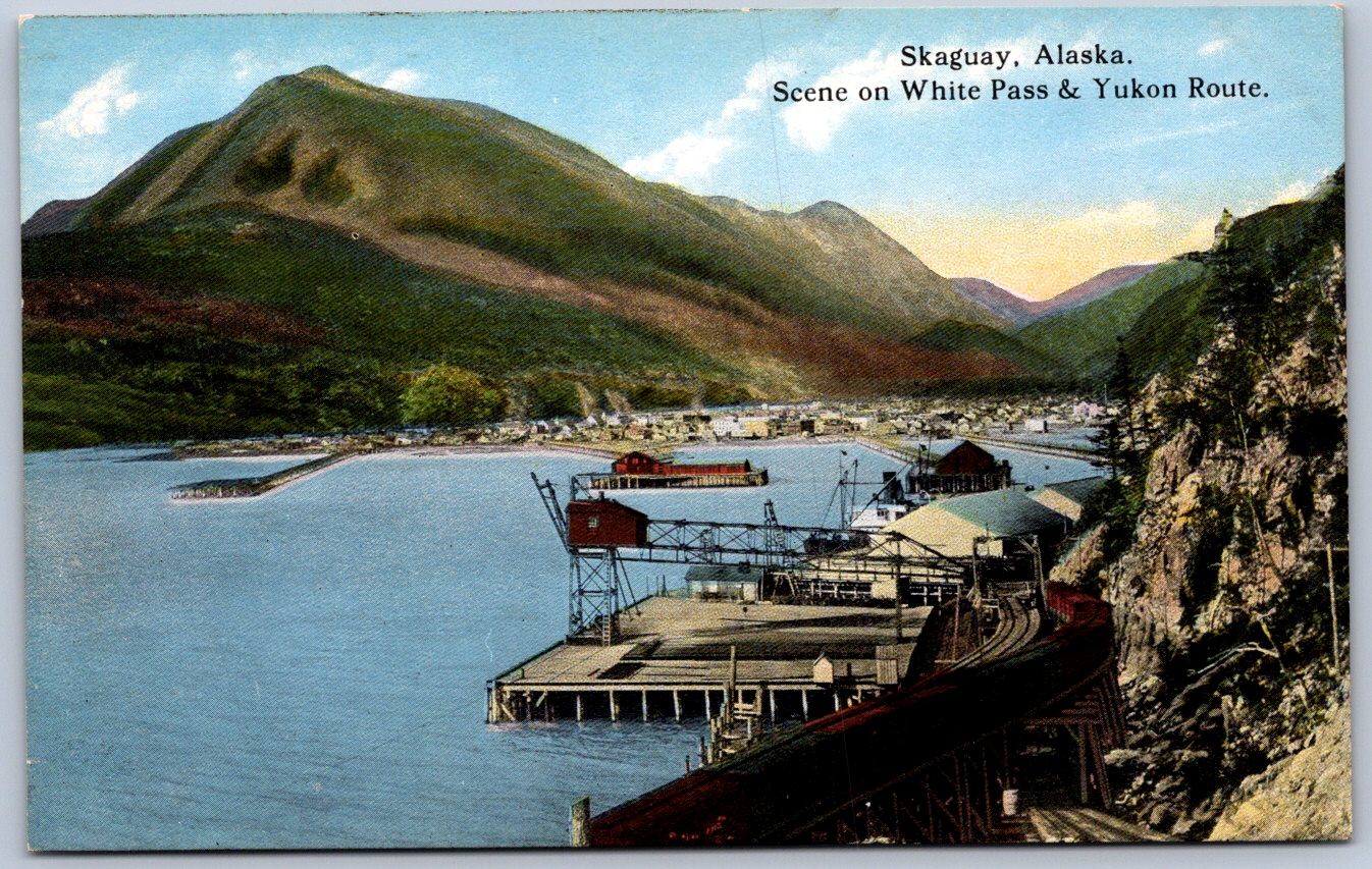 K62/ Skagway Alaska Postcard c1910 White Pass & Yukon Route Docks 51