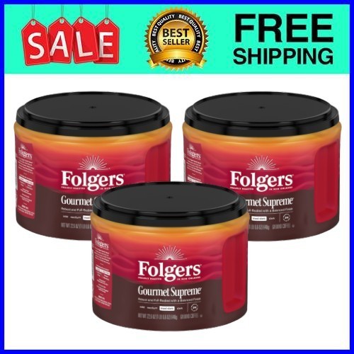 Folgers Gourmet Supreme Ground Coffee, Medium Dark Roast,22.6 oz Canister,3 pack Folgers Gourmet Supreme Ground Coffee, Medium Dark Roast,22.6 oz Canister,3 pack