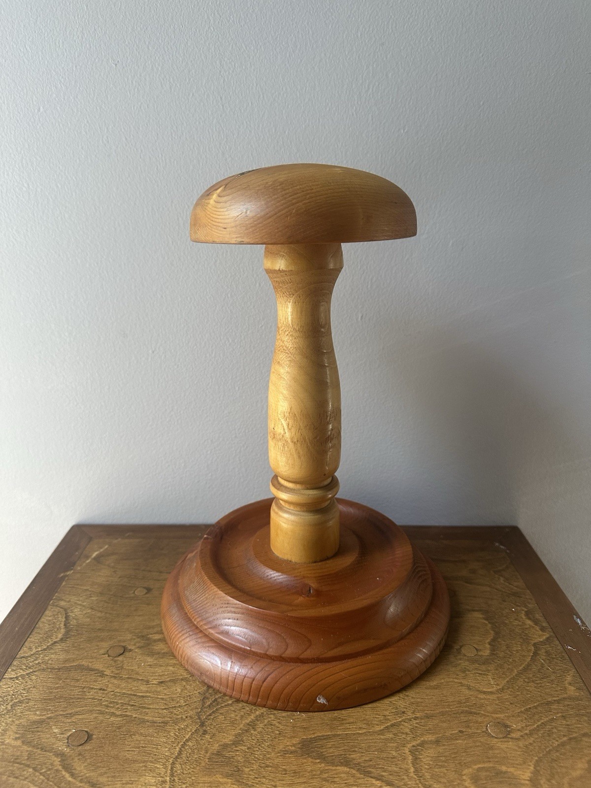 Vintage 1979 Wood Hat Stand Display Milliner JA Michaud Drummondville Quebec