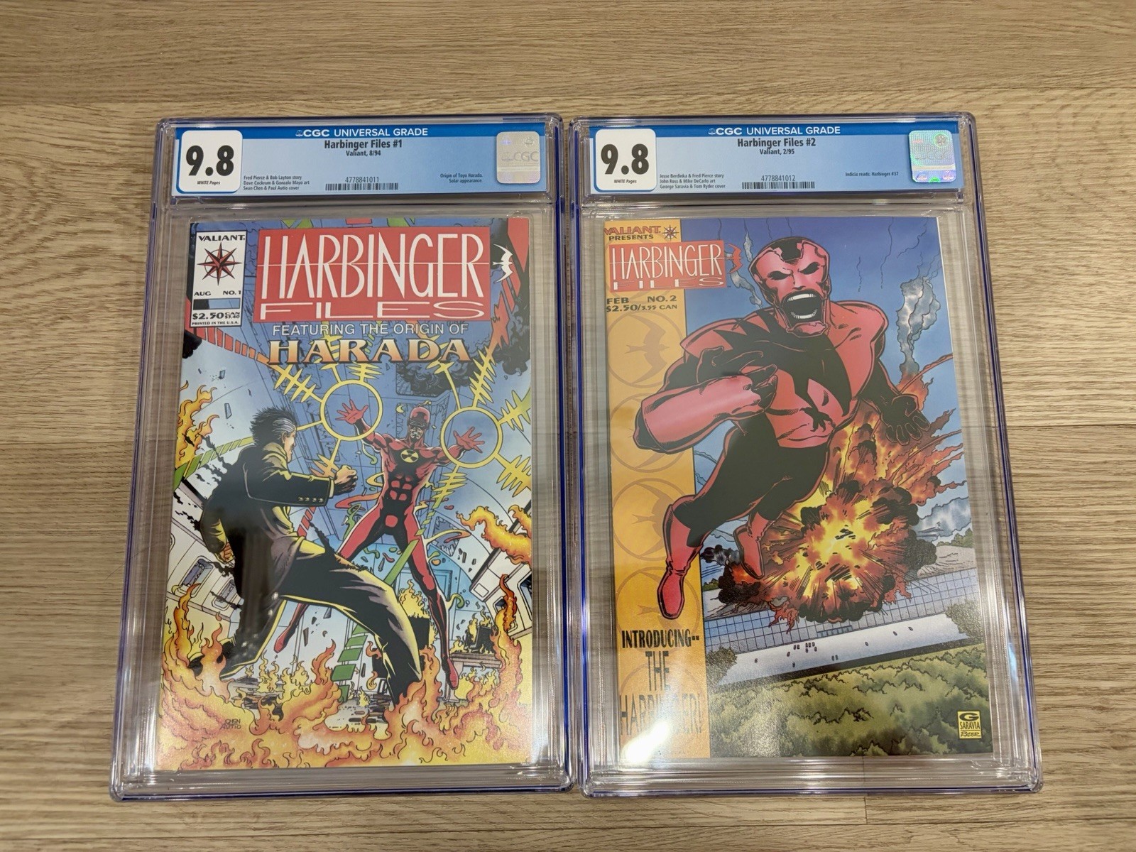 Harbinger Files #1 Solar appearance & Harada Origin. Both 9.8 CGC graded. 