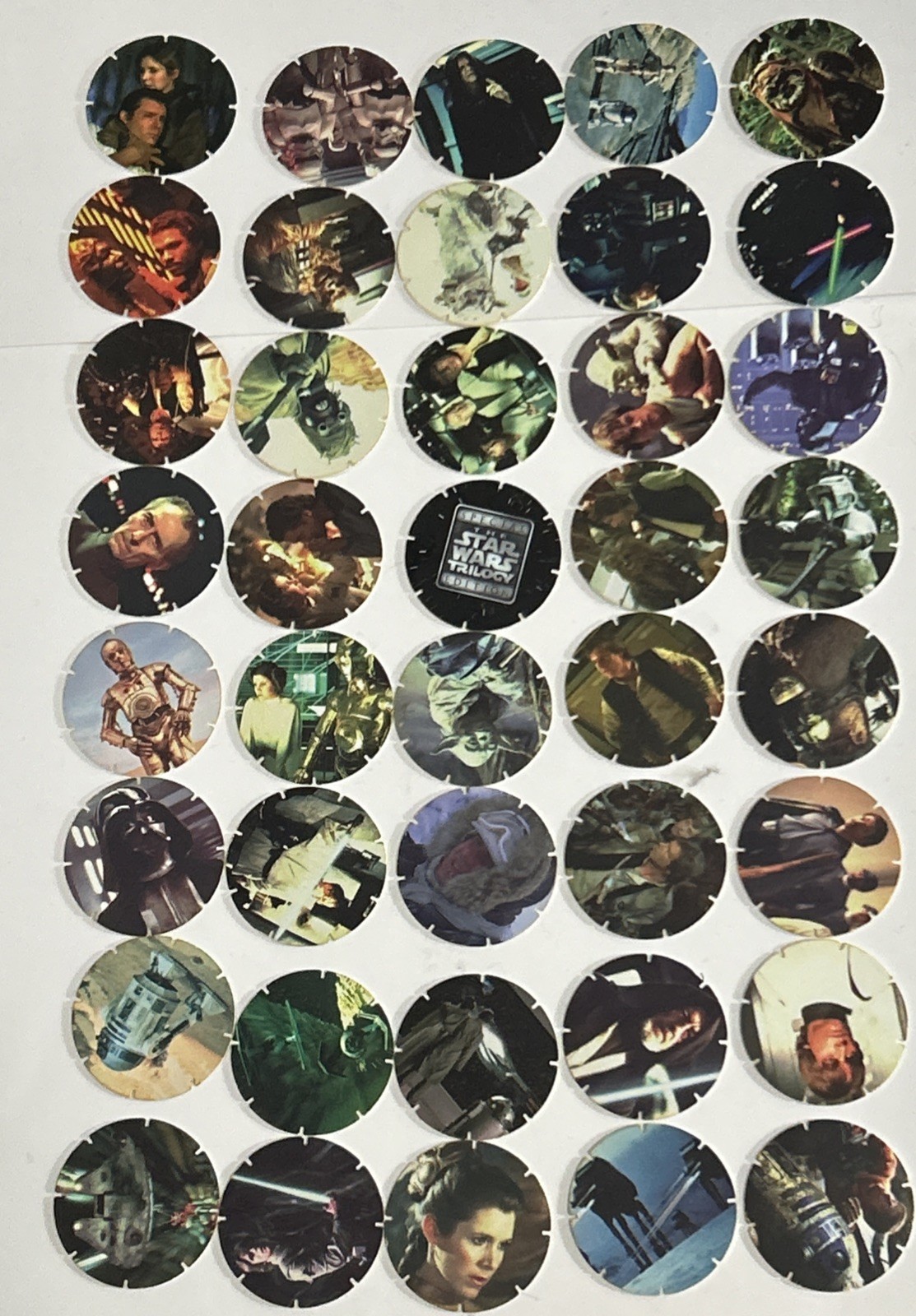 Vtg 1996 Star Wars Tazos Walkers Pogs British Food Trilogy Set 1-39, 50 