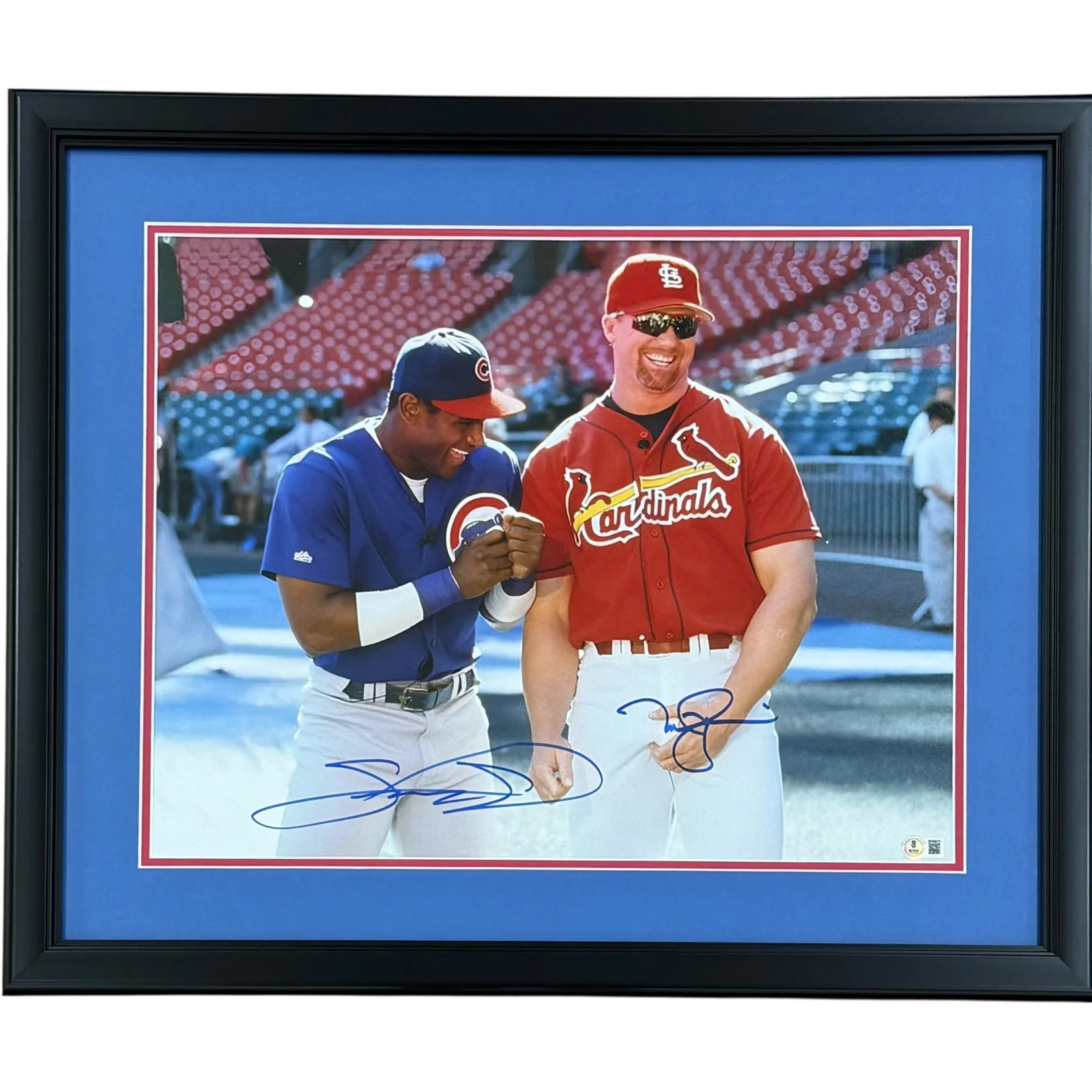 Sammy Sosa And Mark McGwire Autographed 1998 Home Run Chase Deluxe Framed 16x20 Sammy Sosa And Mark McGwire Autographed 1998 Home Run Chase Deluxe Framed 16x20