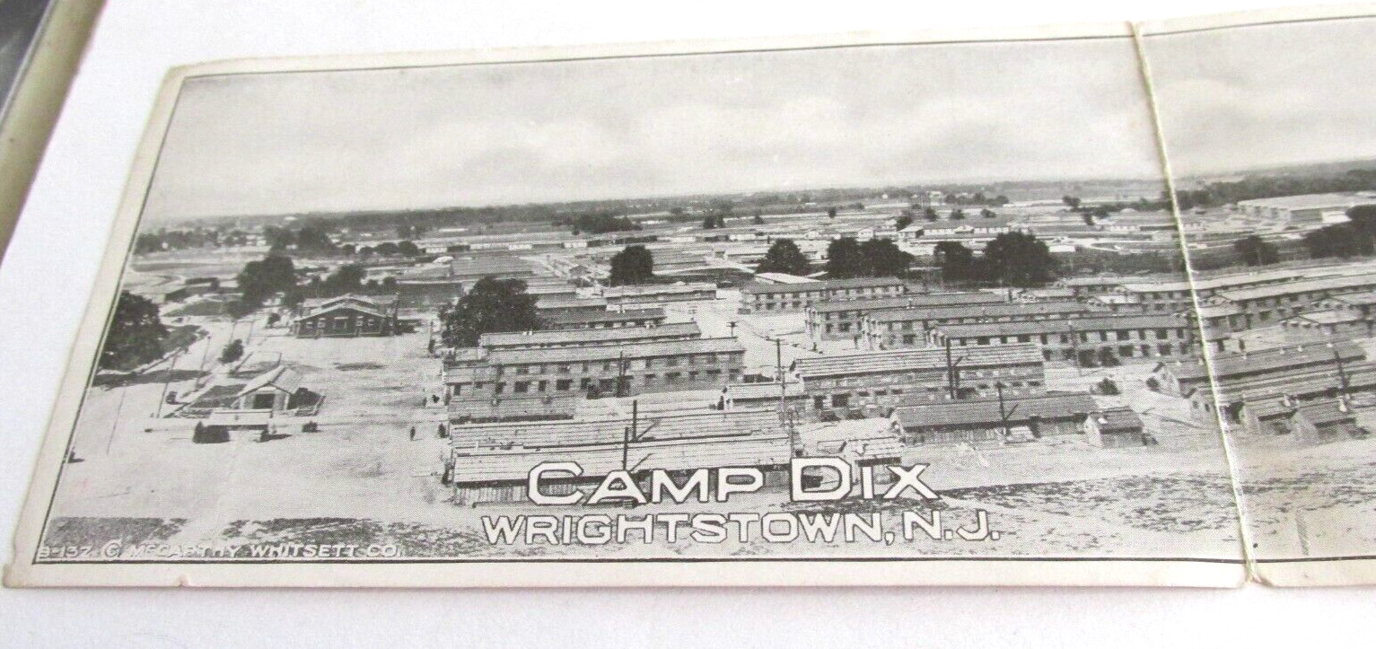 1915-1918 CAMP DIX Wrightstown New Jersey NJ., 5 Fold Panoramic Postcard 29 inch