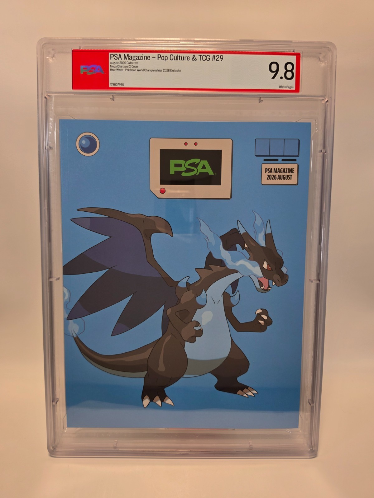 PSA 9.8 - MEGA CHARIZARD X HEAT WAVE - POKÉMON WORLD CHAMPIONSHIPS EXCLUSIVE