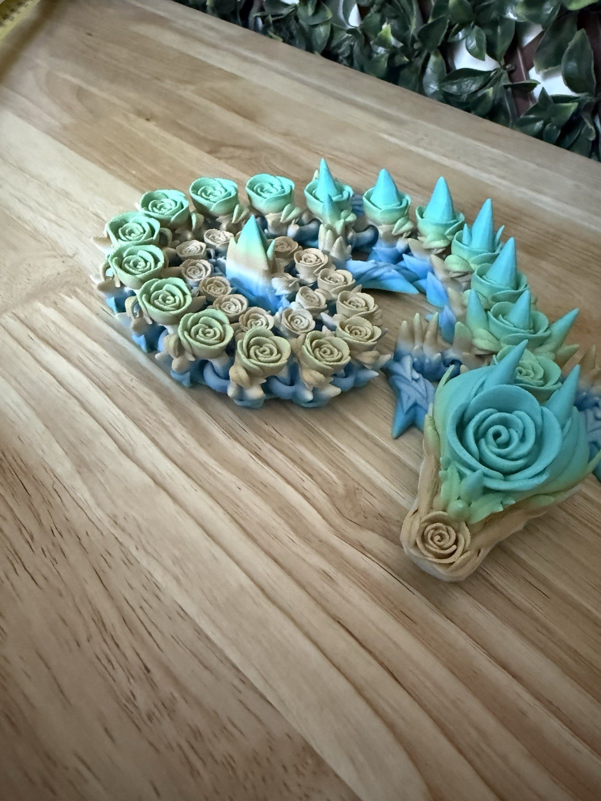 Articulated rose Dragon 3D Printed Flexi Fidget Desk Toy Fantasy Gift