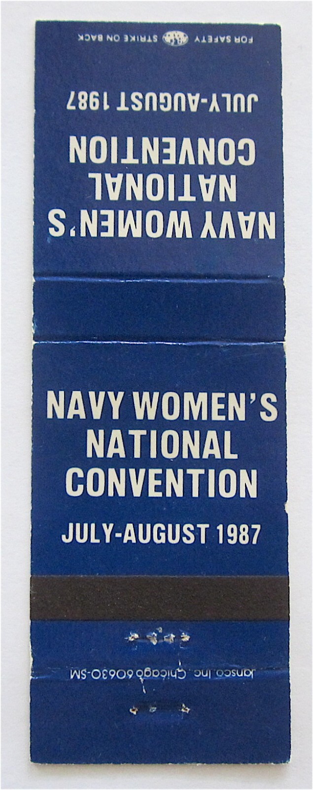 NAVY WOMEN\'S NATIONAL CONVENTION, JULY - AUGUST 1987 MATCHBOOK COVER