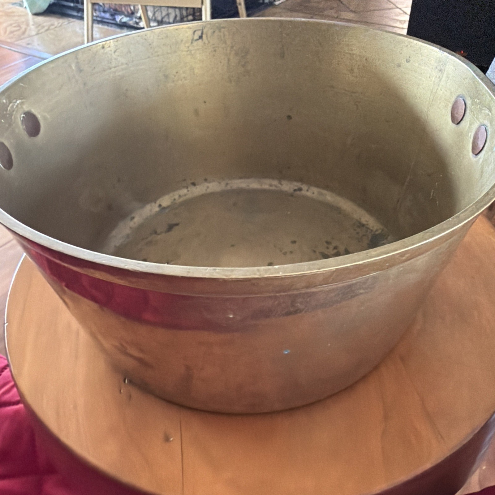 Heavy Antique Brass Jam Pan, Cooking Pot, Vintage Georgian, preserving Jam Po...