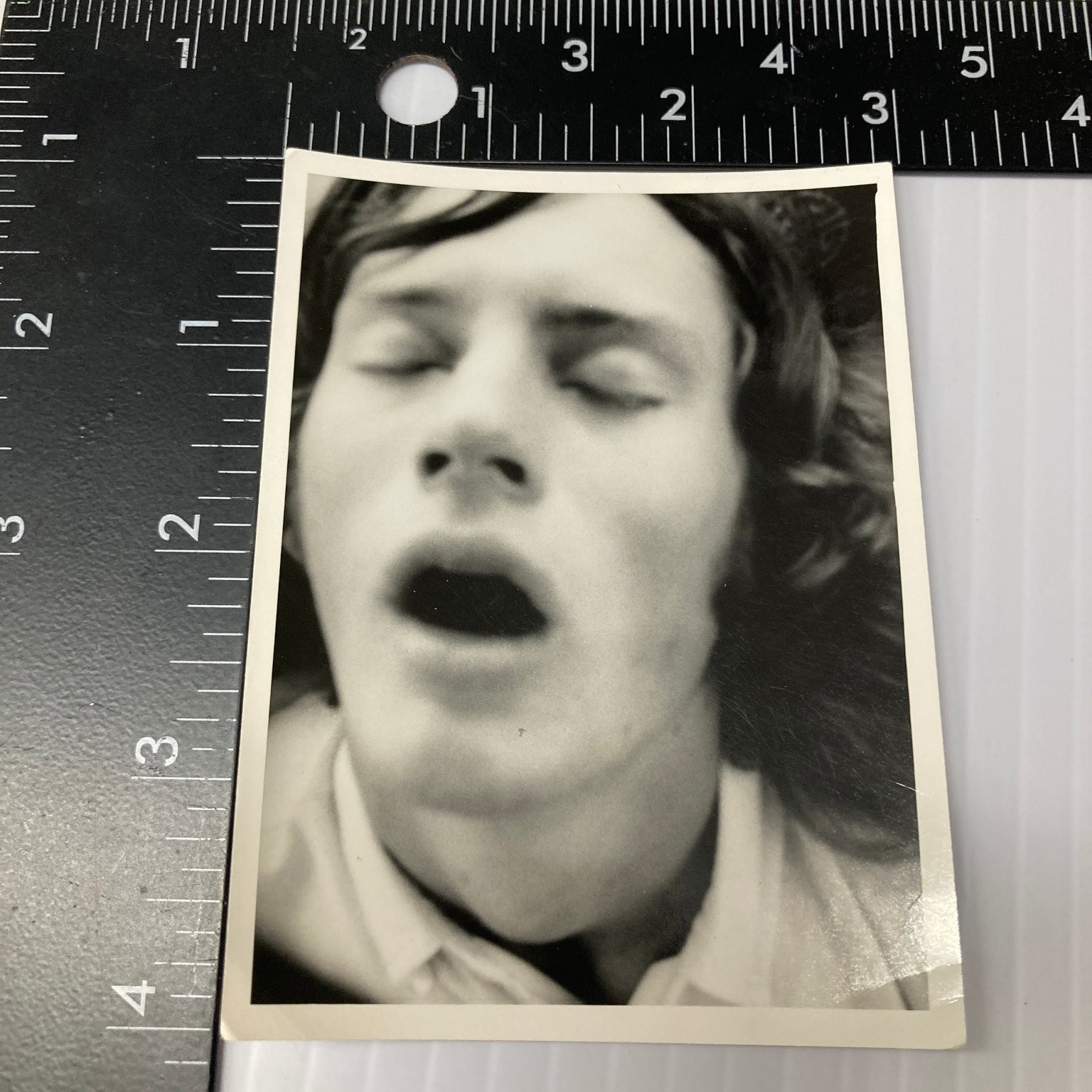 Young Man Candid 1970s Snapshot Photograph Expressive Agfa Vintage