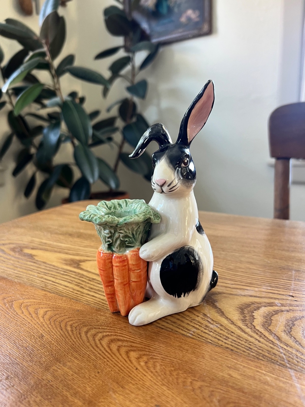 Vintage Fitz Floyd Japan porcelain Kensington Rabbit Candle Holder 1987