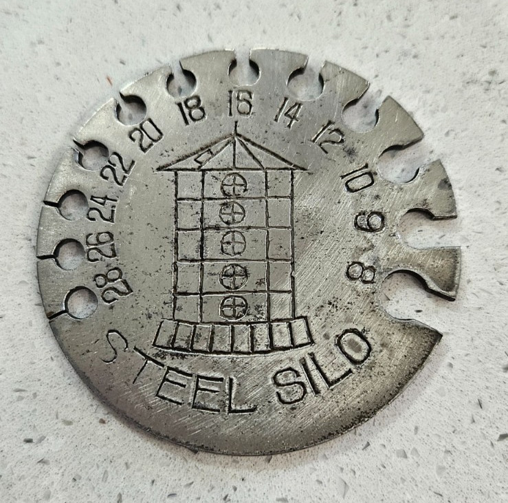 Vintage Columbian Steel Tank Co Kansas City MO Metal Gauge Silo Advertising Tool Vintage Columbian Steel Tank Co Kansas City MO Metal Gauge Silo Advertising Tool