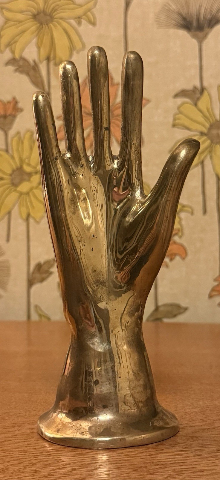 Vintage Brass Hand Figurine Jewelry Display Hollywood Regency 8”