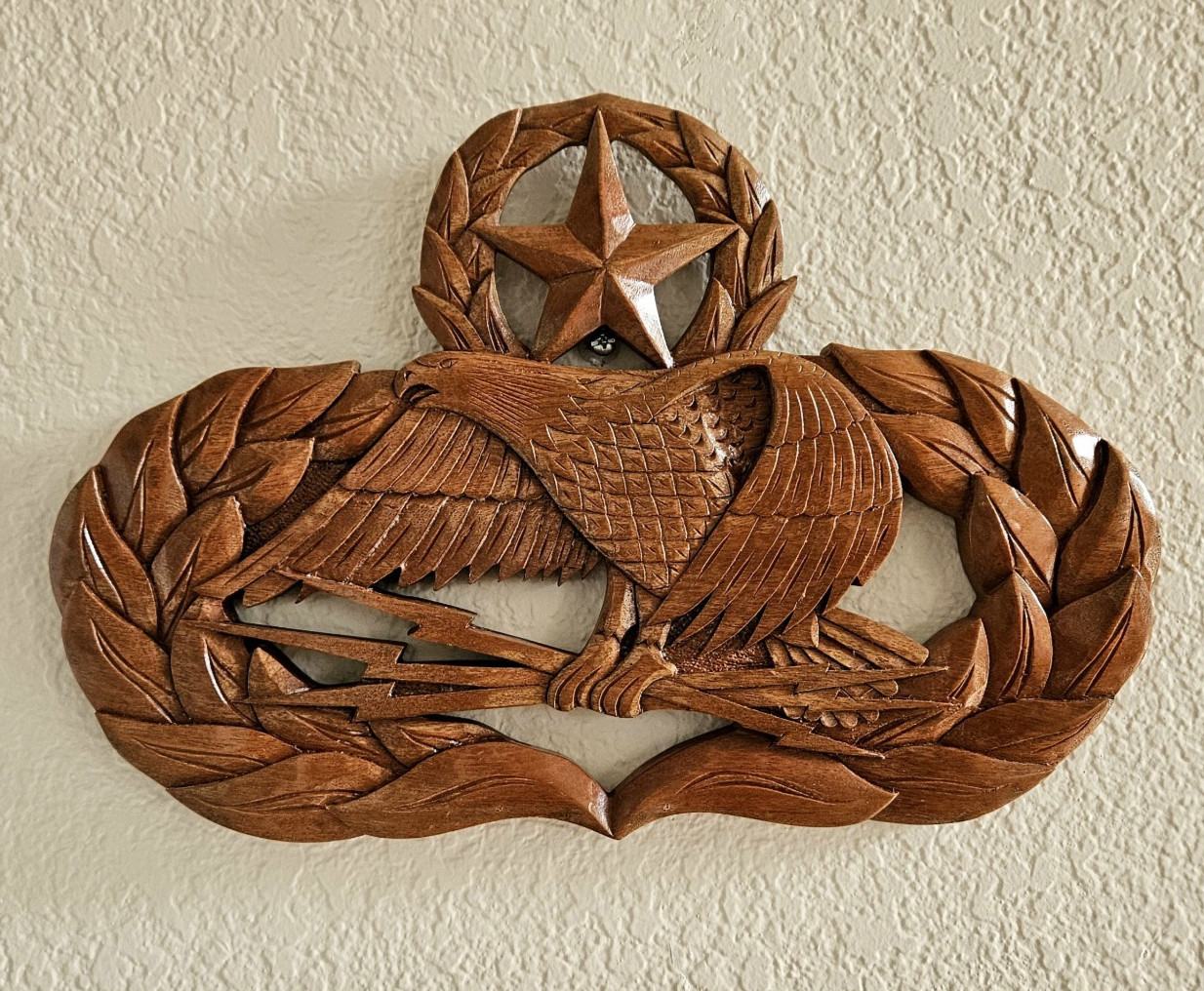 Hand-Carved Air Force Eagle Wall Plaque — J R House of Plaques — 15