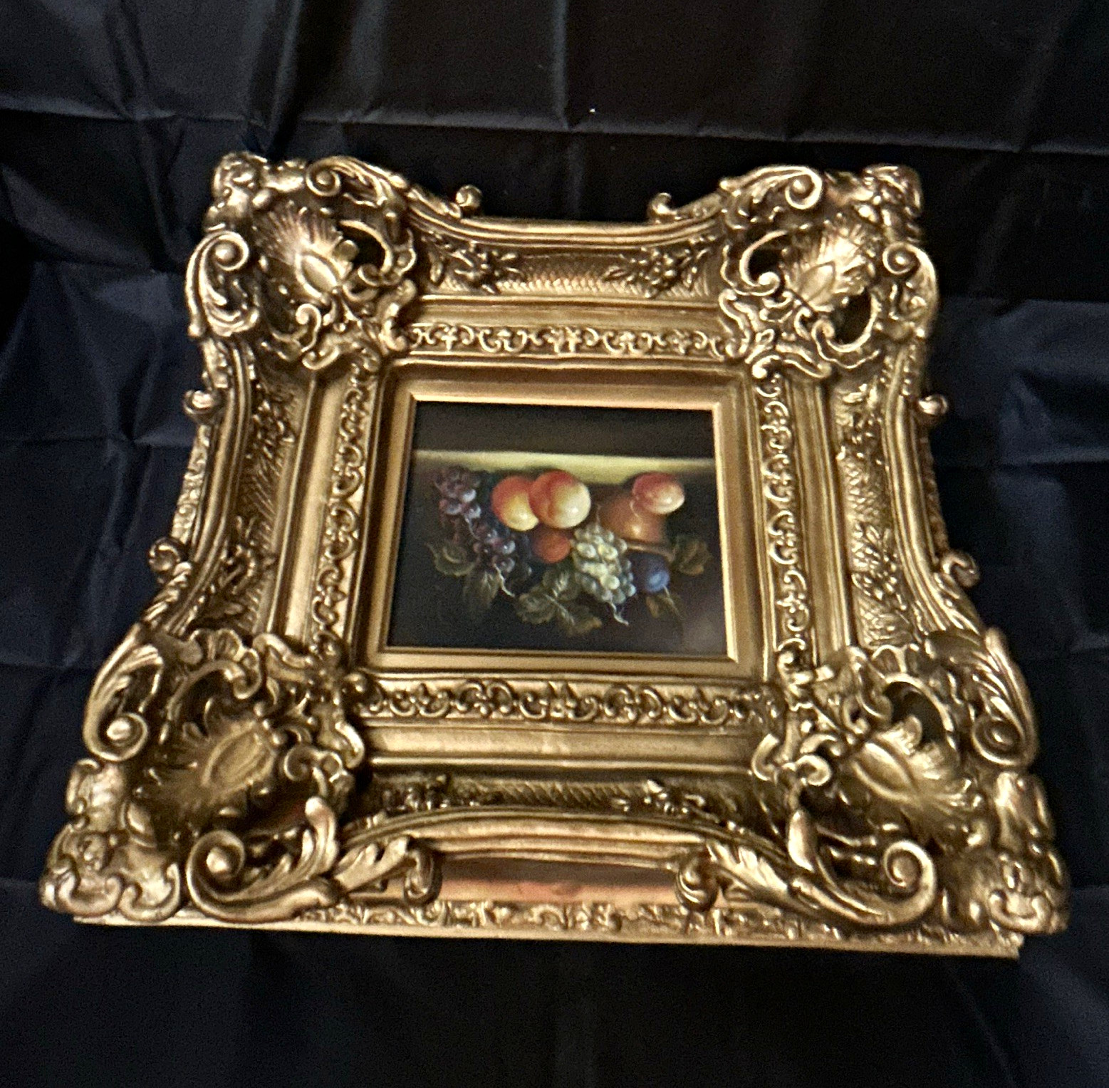 Ornate Gold Metal Baroque/Rococo Freestanding Portrait Photo Frame, Small