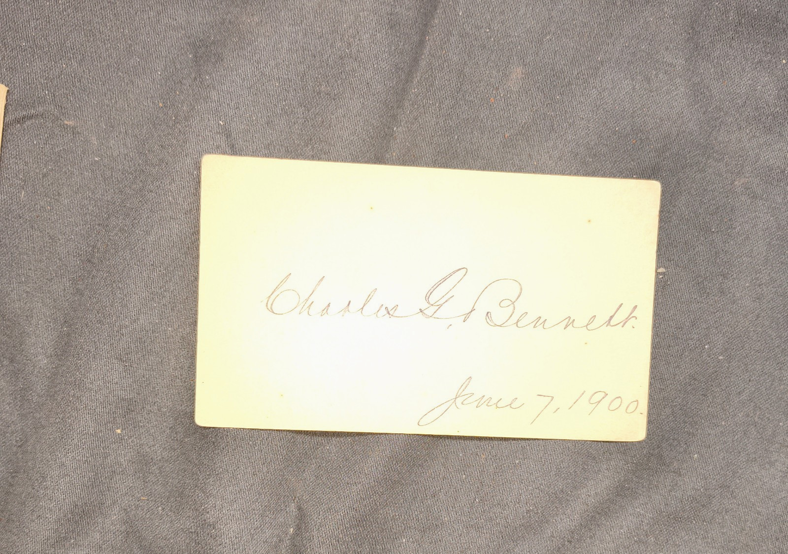 Charles G Bennett Signed Card Autograph NY Congressman Senate Secretary 1900 Charles G Bennett Signed Card Autograph NY Congressman Senate Secretary 1900
