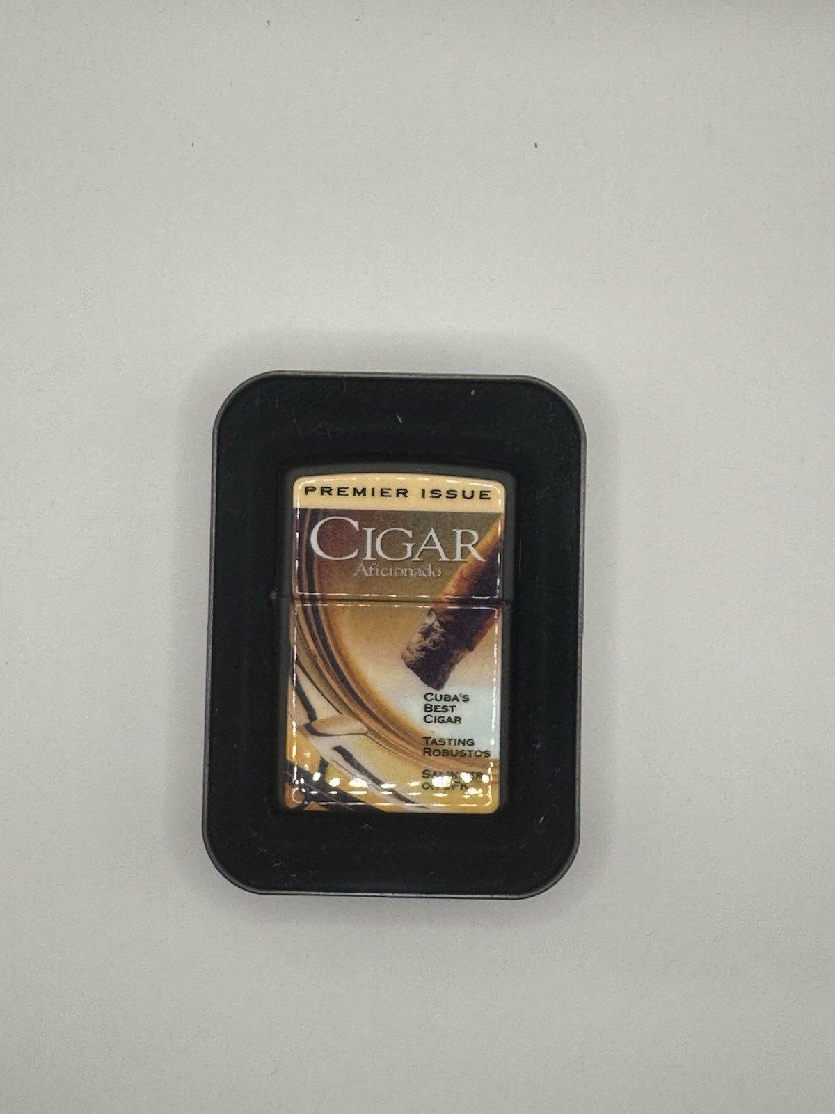 Black Matte Cigar Aficionado Windproof Lighter New Unfired In Box