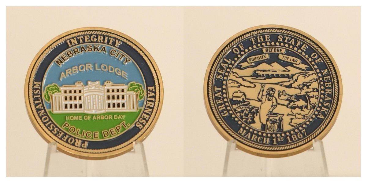 Nebraska City Police Arbor Lodge Arbor Day Commemorative Challenge Coin  4#K