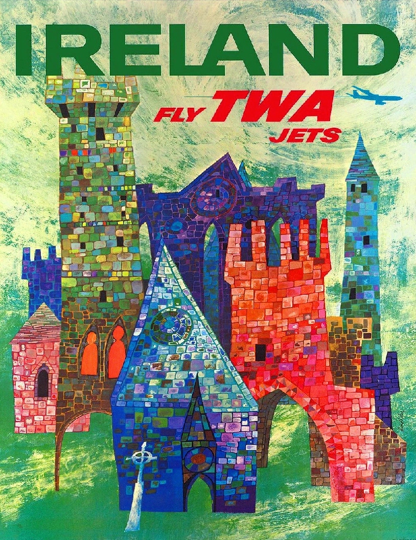 Ireland by Clipper British Isles Irish Travel Advertisement Poster Picture Print Ireland by Clipper British Isles Irish Travel Advertisement Poster Picture Print