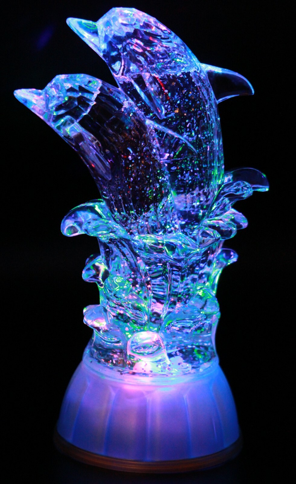 Aquatic Ocean Waves Dolphin Figure Abstract Light Up Color Changing Model Statue Aquatic Ocean Waves Dolphin Figure Abstract Light Up Color Changing Model Statue