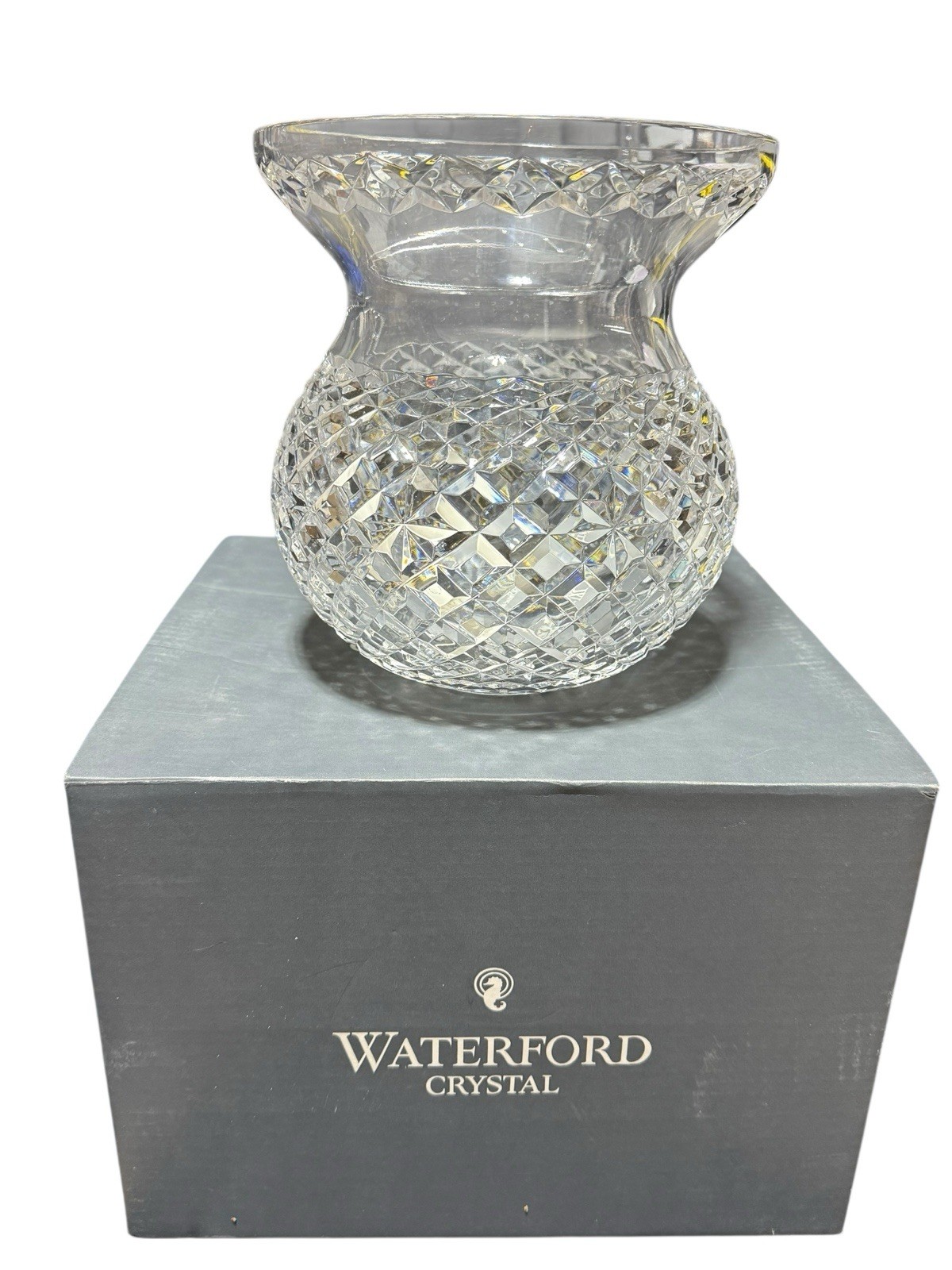 WATERFORD Crystal Bouquet Vase Spittoon Shaped Rare & Heavy Flawless Condition