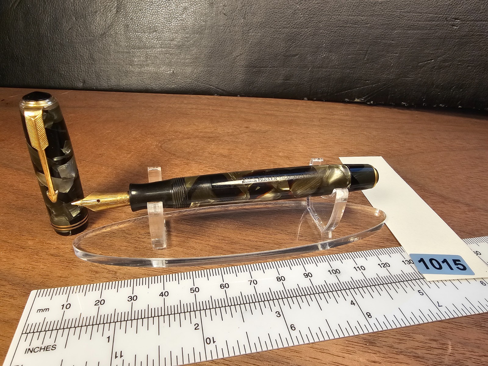 PARKER Vacumatic Grey Marbled Fountain Pen  14k Gold Nib 1930s 