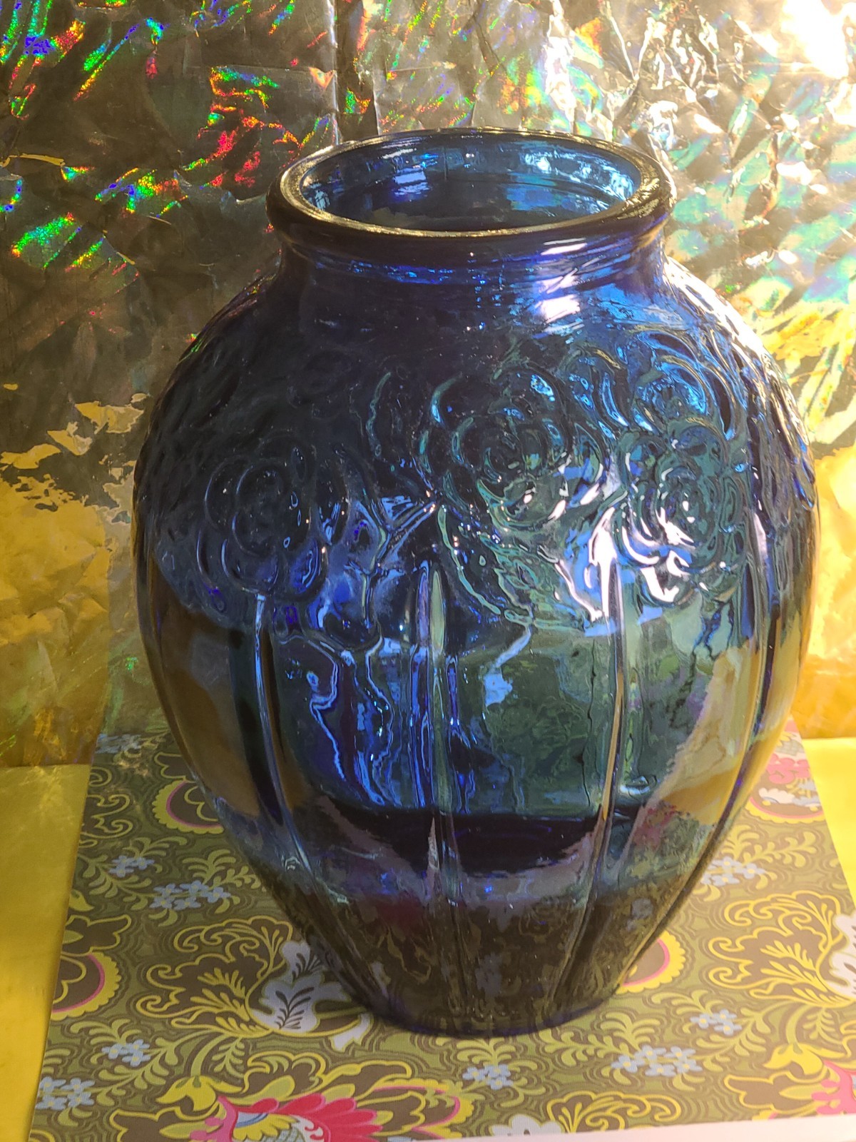 Julius Stolle Niemen Stolle Poland Cobalt Blue RARE Large Vase