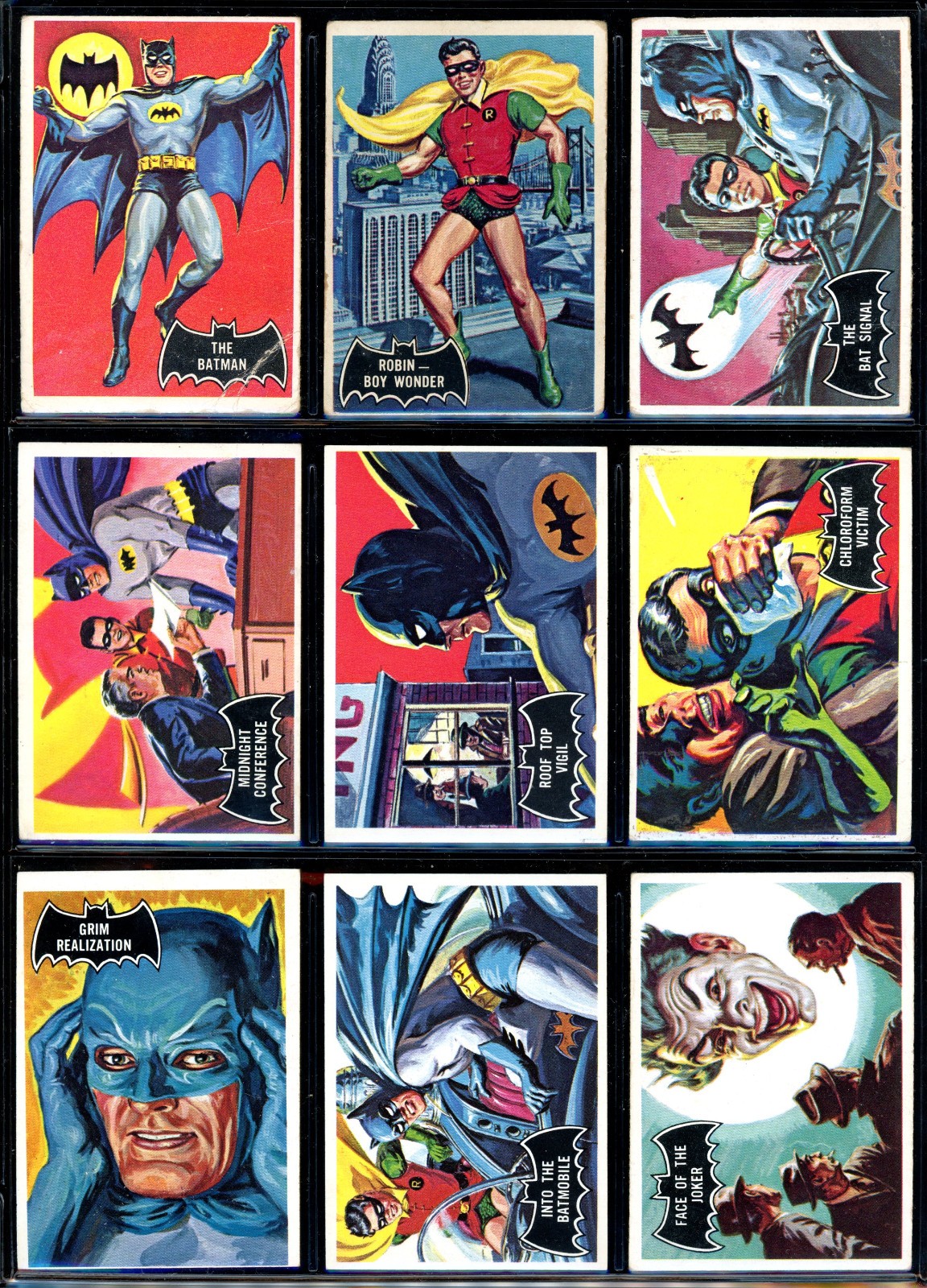 1966 TOPPS USA BATMAN BLACK BAT COMPLETE 55 CARD SET VG To EX-NM Robin Joker
