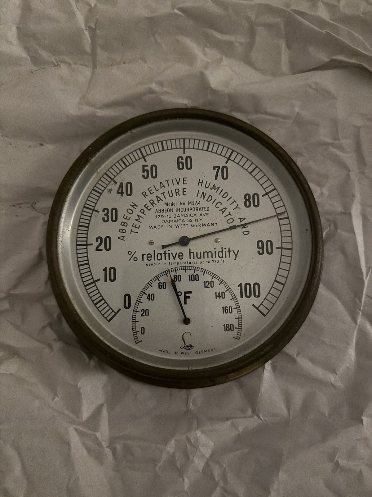 Vtg Abbeon M2A4 Lufft Thermometer Humidity Gauge⁠