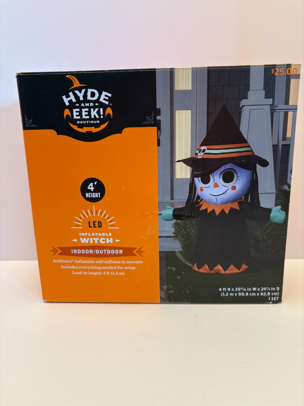  NEW Hyde & EEK Boutique 4' LED Inflatable Witch Halloween Yard Decoration NIB