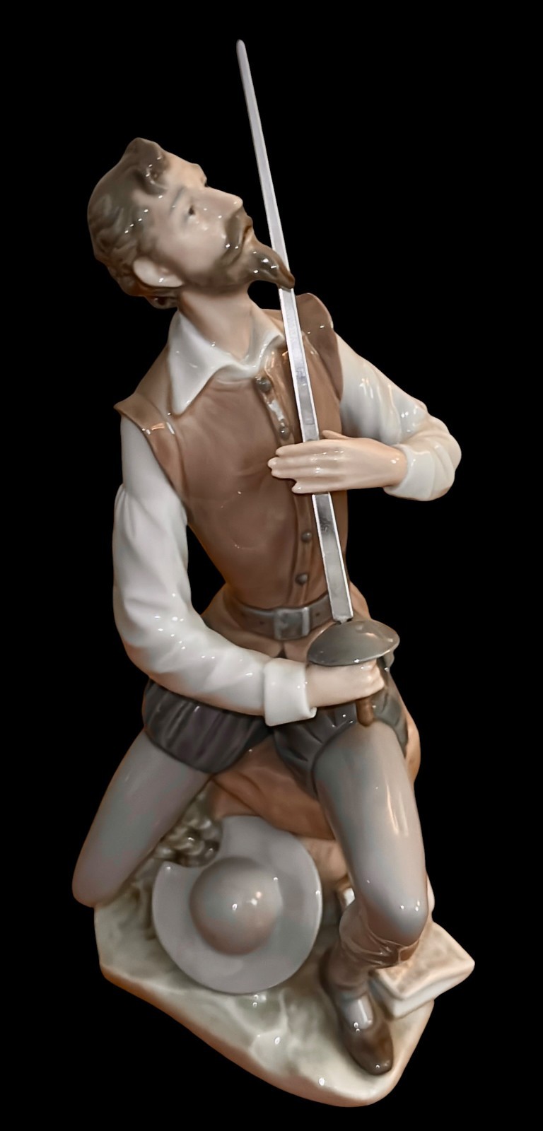 Vintage Lladro #5357 Don Quixote Oration Porcelain Figure with Sword and Box