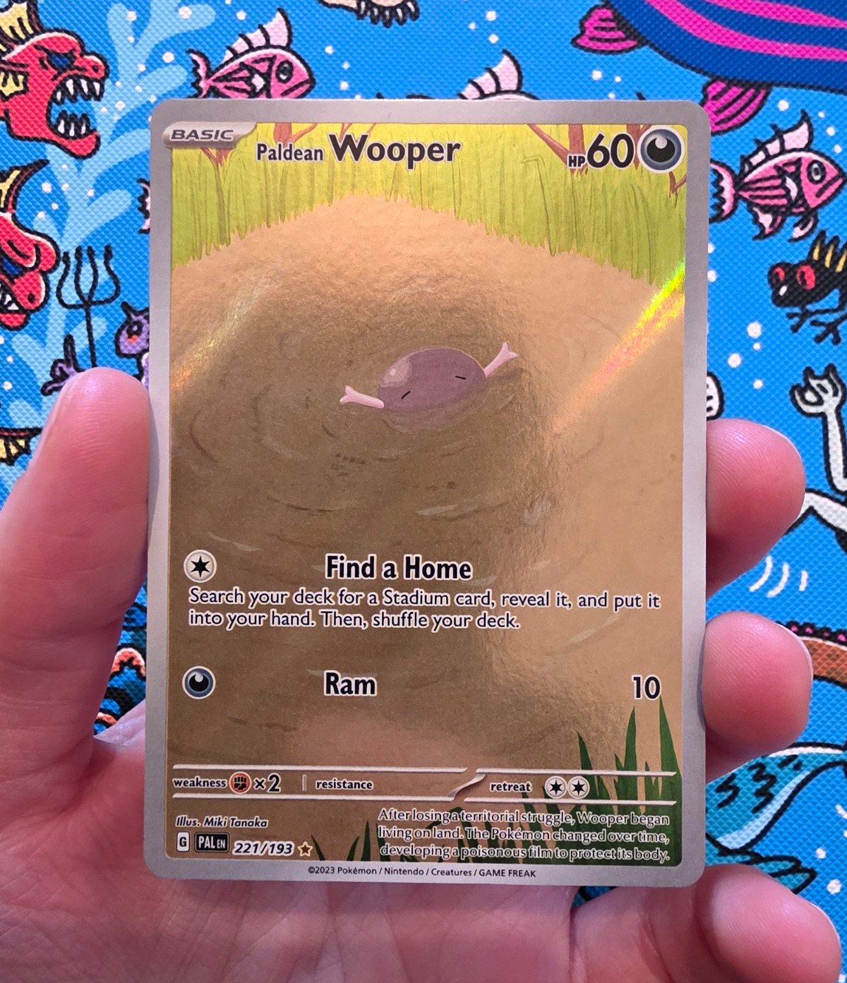 Pokemon TCG Paldean Wooper 221/193 Paldea Evolved IR Holo 2023 EN