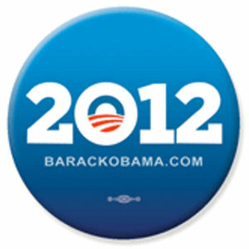 Barack Obama Round Two Tone Circle 2012 President Sticker