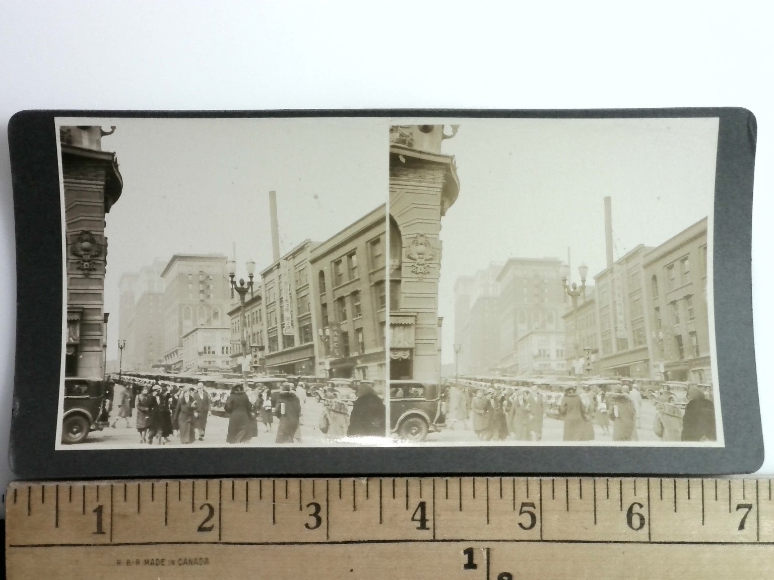 Toronto Street Scene Stereoview Card 1933 Urban Cityscape Antique Toronto Street Scene Stereoview Card 1933 Urban Cityscape Antique