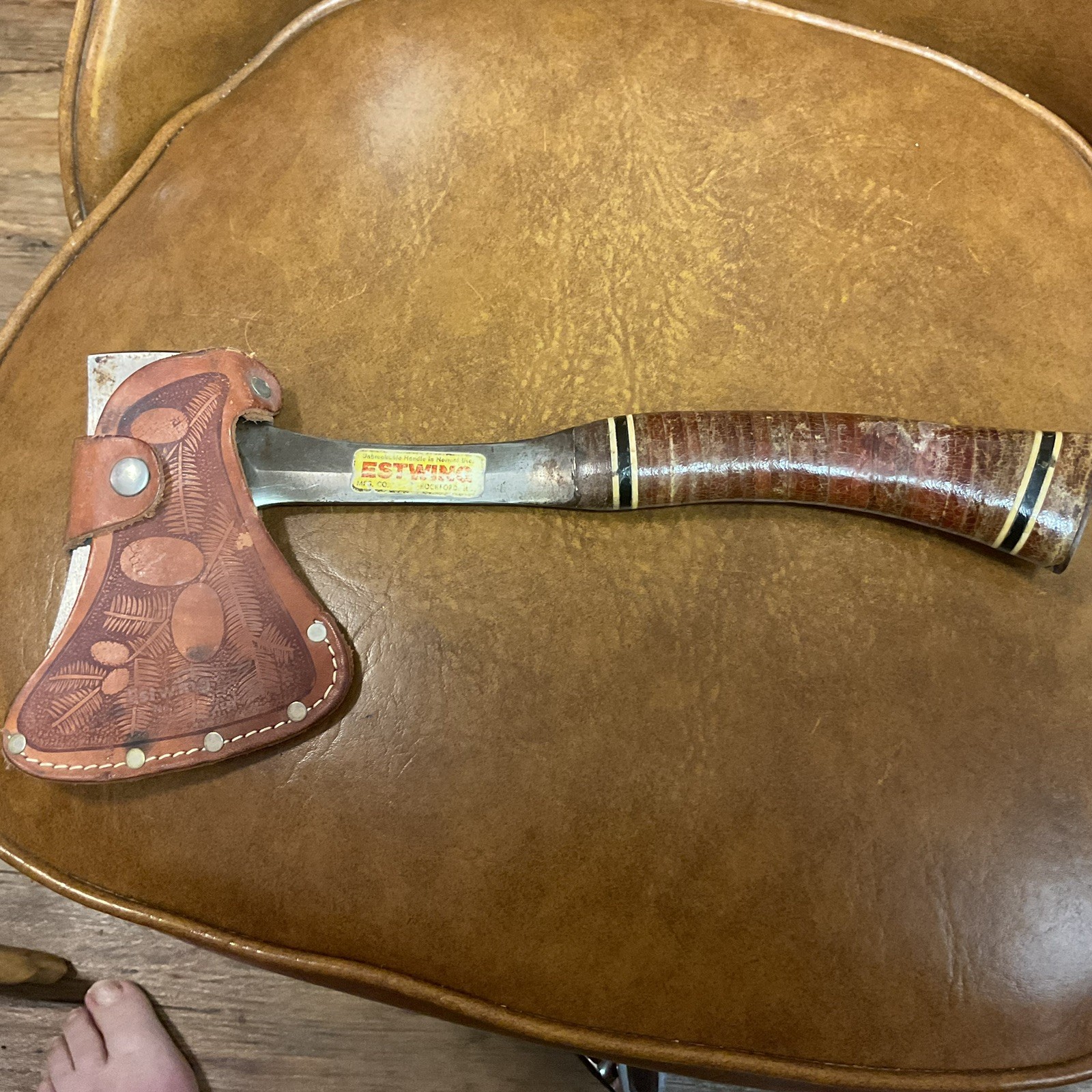 Vintage ESTWING.Hatchet/ Leather Sheath. Good