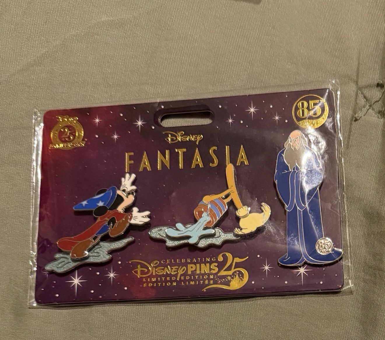 Fantasia The Sorcerer\'s Apprentice 3-Piece Pin Set LE1600 Fantasia The Sorcerer\'s Apprentice 3-Piece Pin Set LE1600